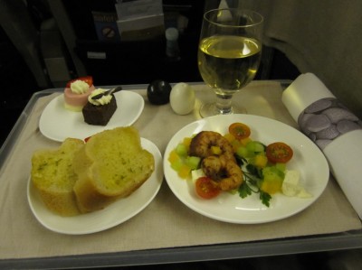 Essen auf dem Flug nach Neuseeland