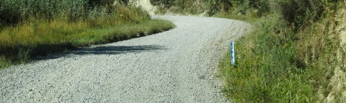Gravel Road in Neuseeland - viel Stein, wenig Teer