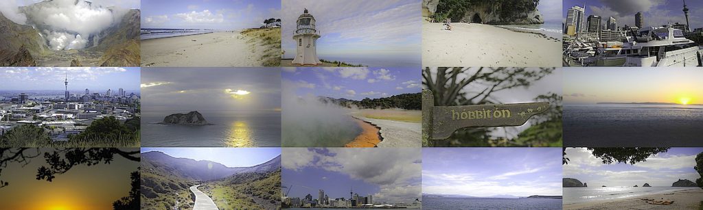 unterschiedliche Fotoansichten aus Neuseeland