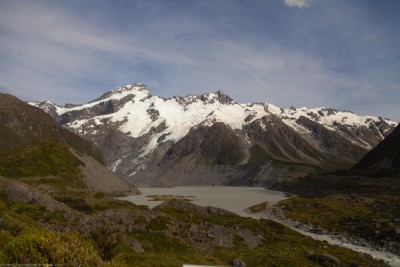 Berg- und Eismassiv bei Mount Cook