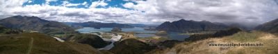 Panoramasicht vom Rocky Mountain aus - auf Lake Wanaka