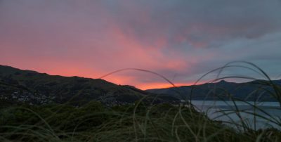 Sonnenuntergang auf der Banks Peninsula